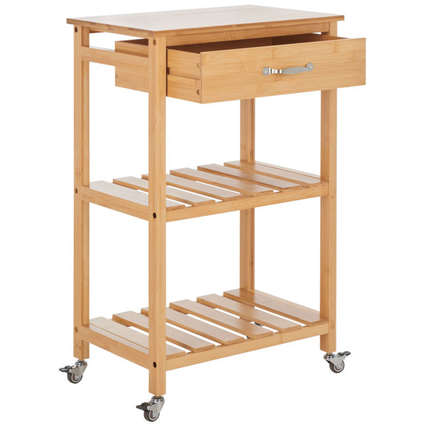 View of Winston Porter Laurisa Solid Wood Kitchen Cart | Wayfair